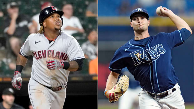 Guardians third baseman José Ramírez and Rays lefty Shane McClanahan
